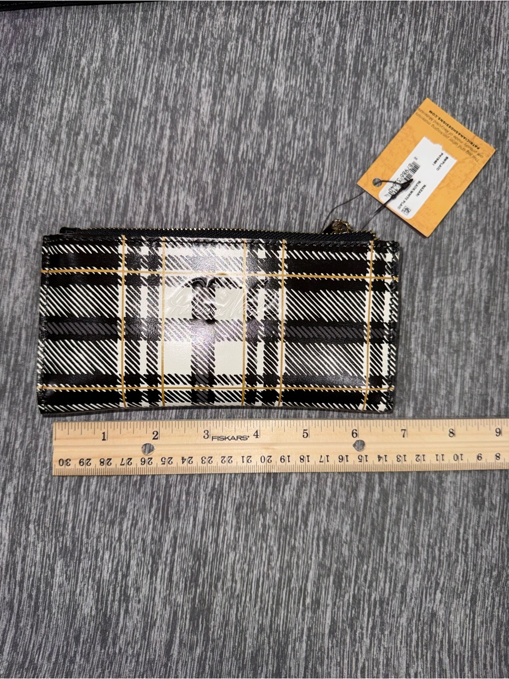 Patricia Nash Black White Plaid Tote and wallet - Picture 10 of 12